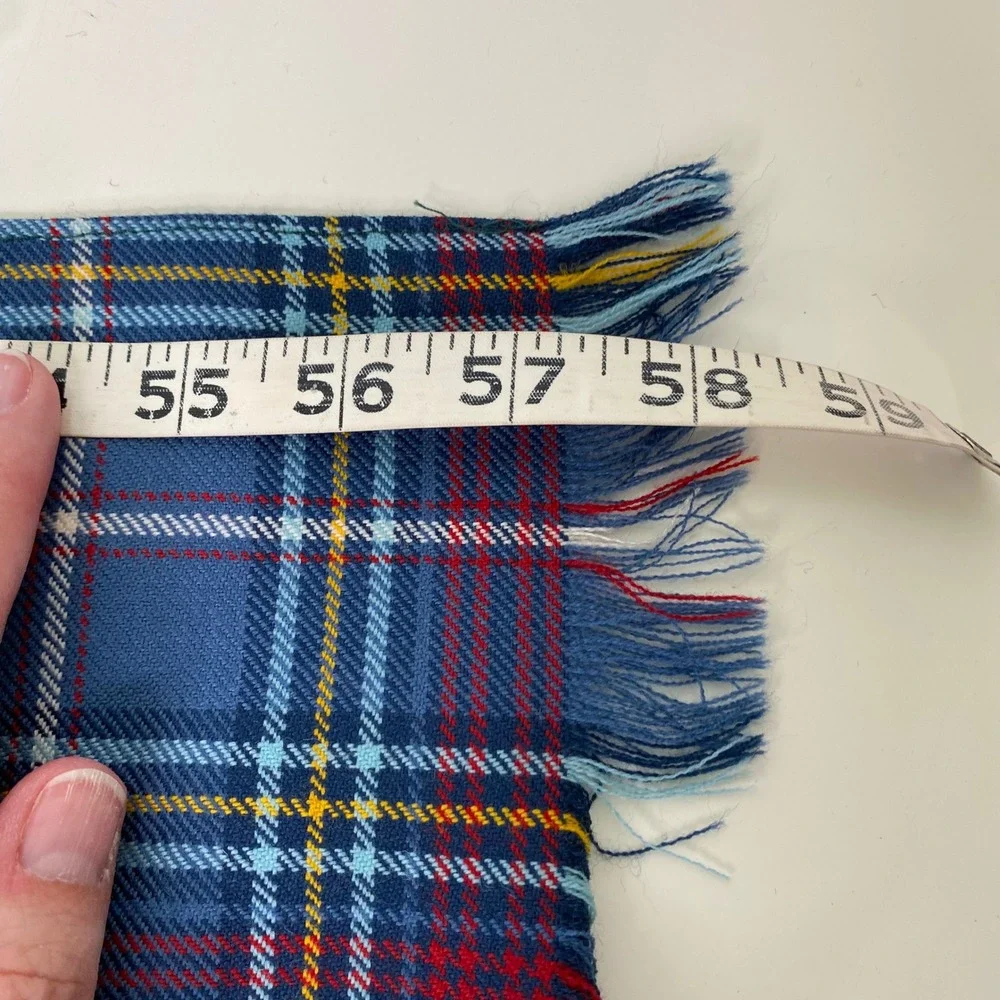 Highlander Collection by Lochcarron Blue Tartan Plaid 100%‎ Wool Scarf Scotland